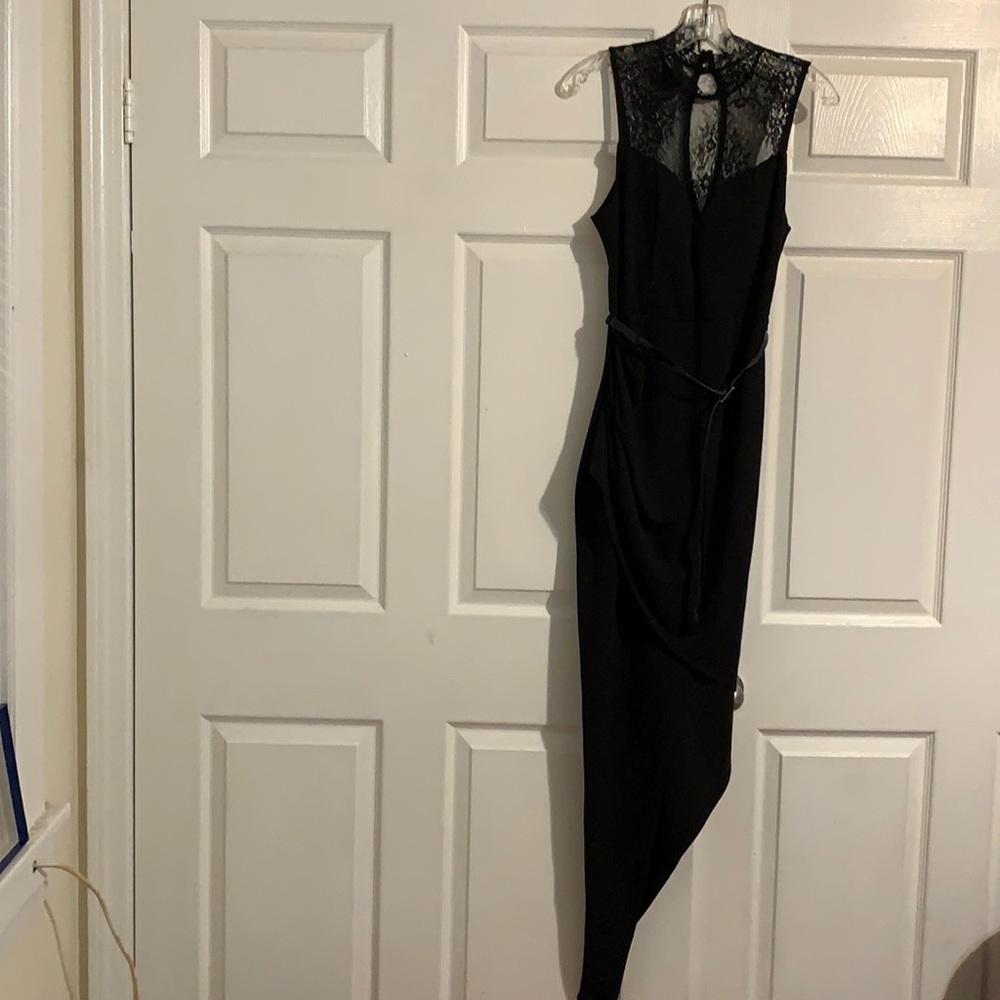Classy Black Asymmetrical Dress